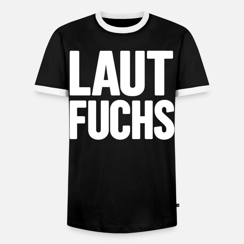 LAUTFUCHS - Männer Kontrast-T-Shirt - Schwarz/Weiß