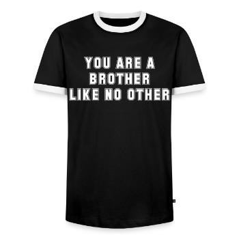 Vous êtes un frère pas comme les autres - T-shirt contrasté Homme - noir/blanc - Devant - AI Model Female 172 light (172cm) & AI Model Male 178 light (178cm)
