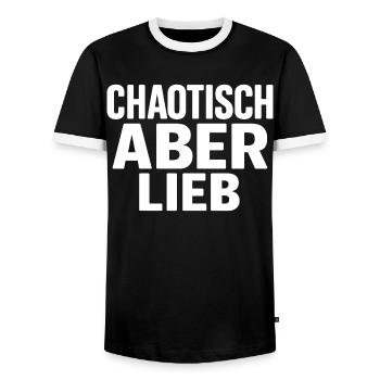 Le cœur dans le chaos - T-shirt contrasté Homme - noir/blanc - Devant - AI Model Female 172 light (172cm) & AI Model Male 178 light (178cm)