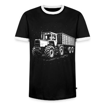 Kraftpaket bei Nacht - Männer Kontrast-T-Shirt - Schwarz/Weiß - Vorne - AI Model Female 172 light (172cm) & AI Model Male 178 light (178cm)