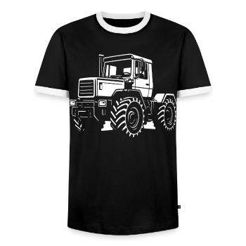 Kraftprotz auf Rädern - Männer Kontrast-T-Shirt - Schwarz/Weiß - Vorne - AI Model Female 172 light (172cm) & AI Model Male 178 light (178cm)