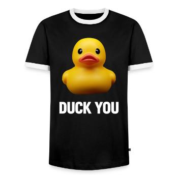 Canard ou - T-shirt contrasté Homme - noir/blanc - Devant - AI Model Female 172 light (172cm) & AI Model Male 178 light (178cm)