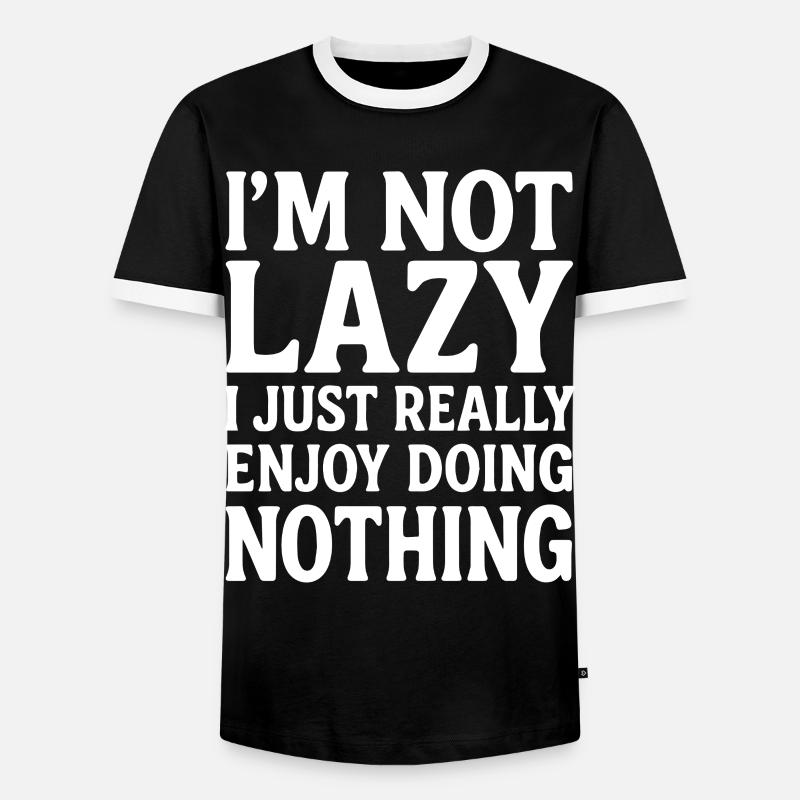Lazy with style - Men's Ringer Shirt - black/white