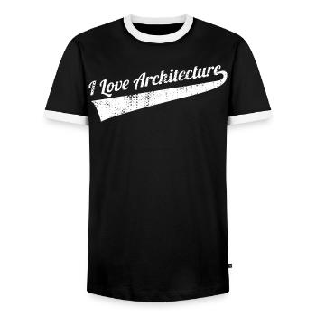 Architecture Love - Men's Ringer Shirt - black/white - Front - AI Model Female 172 light (172cm) & AI Model Male 178 light (178cm)