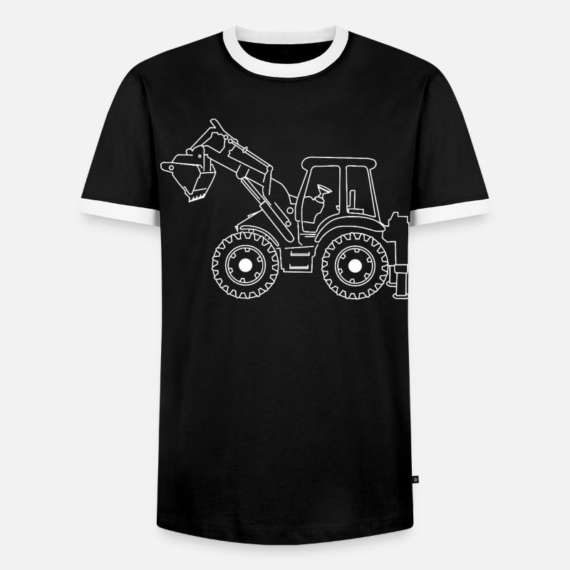 Excavator - Men's Ringer Shirt - black/white