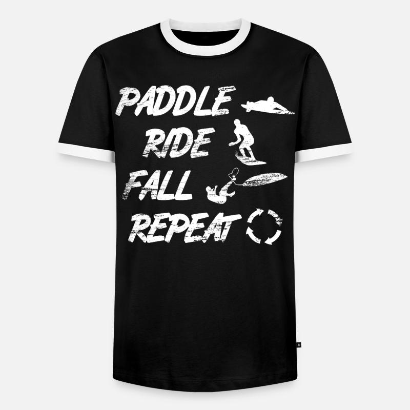 Paddle Ride Fall Repeat - Männer Kontrast-T-Shirt - Schwarz/Weiß