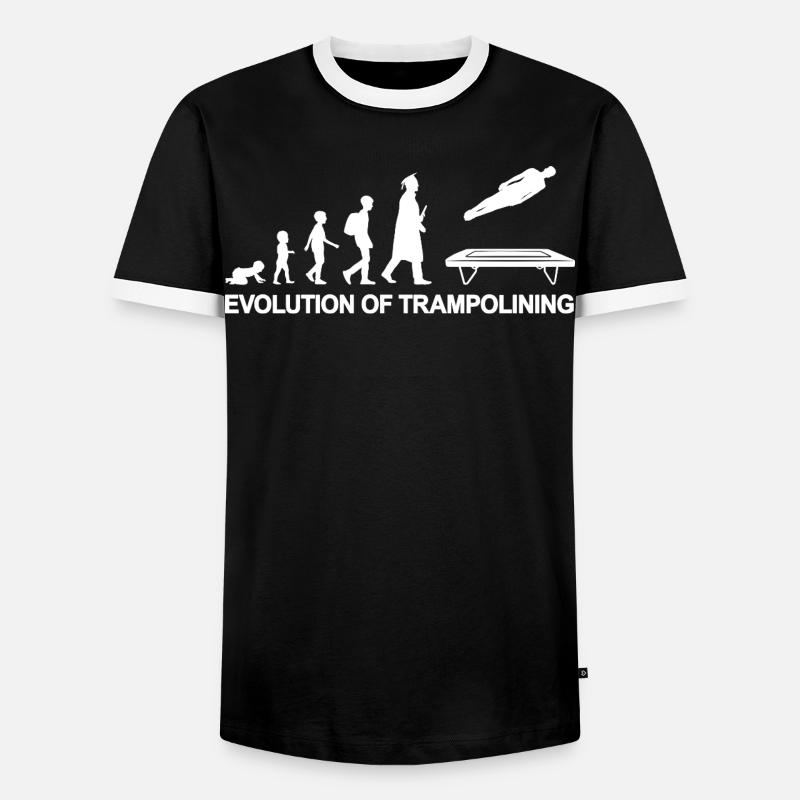 Evolution Trampolinist - Männer Kontrast-T-Shirt - Schwarz/Weiß