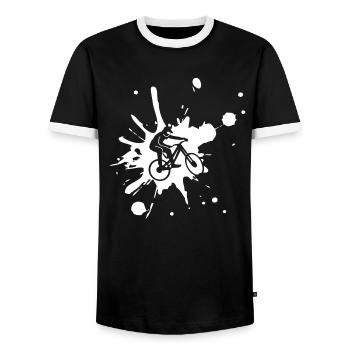 VTT Descente - T-shirt contrasté Homme - noir/blanc - Devant - AI Model Female 172 light (172cm) & AI Model Male 178 light (178cm)