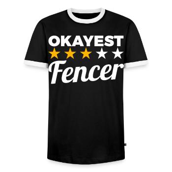 Bester Fechter - Männer Kontrast-T-Shirt - Schwarz/Weiß - Vorne - AI Model Female 172 light (172cm) & AI Model Male 178 light (178cm)