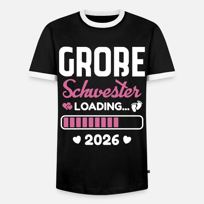 Große Schwester 2026 Loading - Männer Kontrast-T-Shirt - Schwarz/Weiß