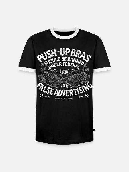 Push Up BHs - Gefälschte Werbebotschaft - Männer Kontrast-T-Shirt - Schwarz/Weiß