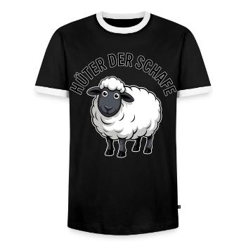Gardien des moutons - T-shirt contrasté Homme - noir/blanc - Devant - AI Model Female 172 light (172cm) & AI Model Male 178 light (178cm)