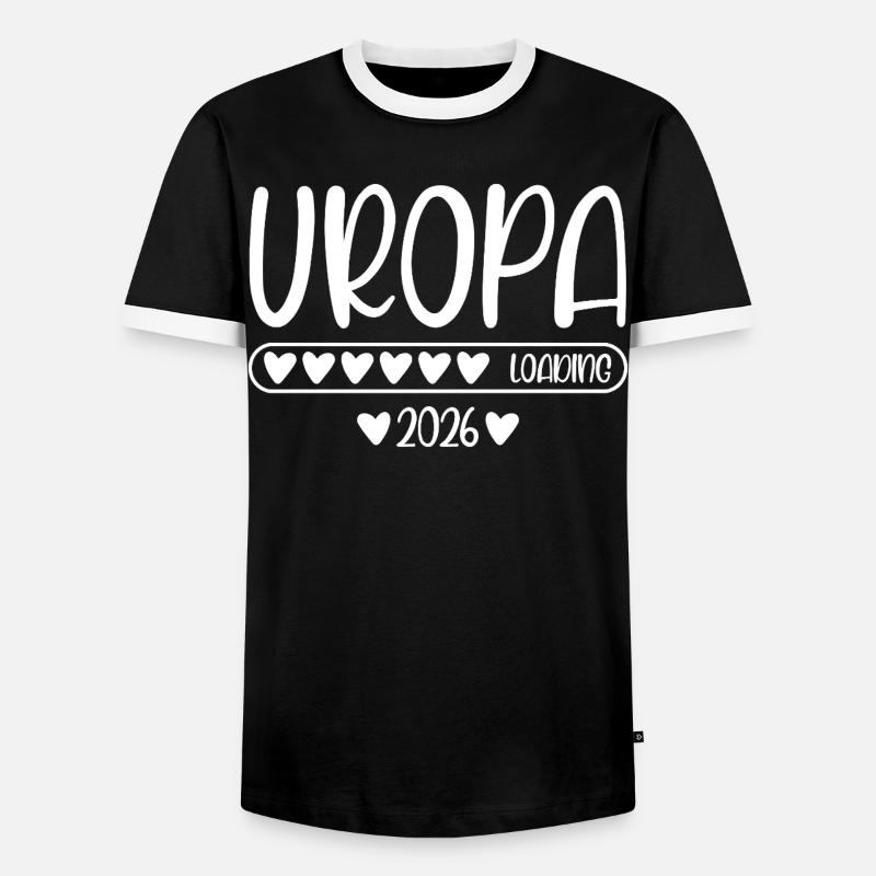 Uropa 2026 loading - Männer Kontrast-T-Shirt - Schwarz/Weiß