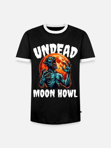 UNTOTE MONDGEHEUL - ZOMBIE HALLOWEEN - Männer Kontrast-T-Shirt - Schwarz/Weiß