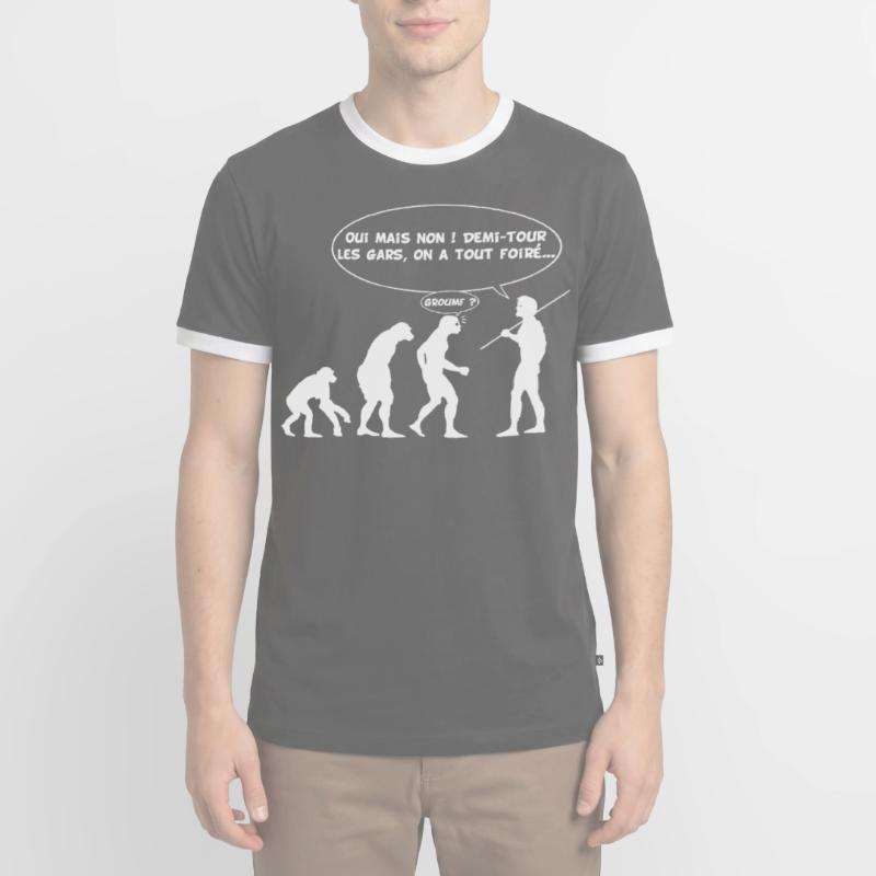 Erreur d'évolution (blanc) T-shirt contrasté Homme