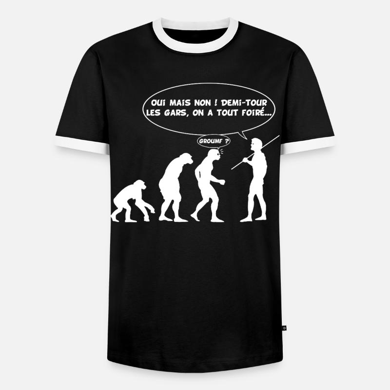 Erreur d'évolution (blanc) - T-shirt contrasté Homme - noir/blanc