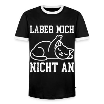 Mallorca LABER MICH NICHT AN Anti Flirt Lustiges - Men's Ringer Shirt - black/white - Front - AI Model Female 172 light (172cm) & AI Model Male 178 light (178cm)