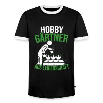 Gärtnerin Hobbygärtner Aus Leidenschaft - Männer Kontrast-T-Shirt - Schwarz/Weiß - Vorne - AI Model Female 172 light (172cm) & AI Model Male 178 light (178cm)