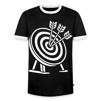 Les archers de tir à l'arc ont atteint leur objectif - T-shirt contrasté Homme - noir/blanc - Devant - AI Model Female 172 light (172cm) & AI Model Male 178 light (178cm)