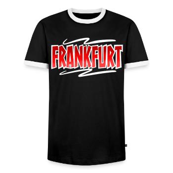 Francfort - T-shirt contrasté Homme - noir/blanc - Devant - AI Model Female 172 light (172cm) & AI Model Male 178 light (178cm)