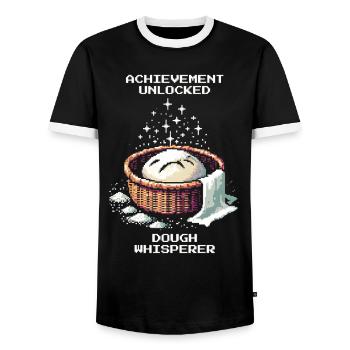 Succès débloqué : Dough Whisperer | Pain - T-shirt contrasté Homme - noir/blanc - Devant - AI Model Female 172 light (172cm) & AI Model Male 178 light (178cm)