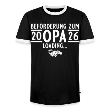 Opa 2026 loading - Werdender Großvater - Männer Kontrast-T-Shirt - Schwarz/Weiß - Vorne - AI Model Female 172 light (172cm) & AI Model Male 178 light (178cm)