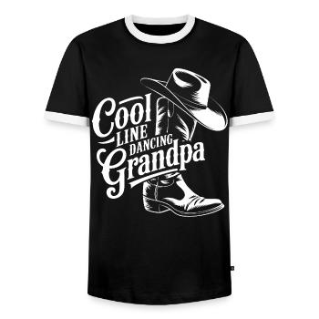 Cool Grandpa Dance Design - Men's Ringer Shirt - black/white - Front - AI Model Female 172 light (172cm) & AI Model Male 178 light (178cm)