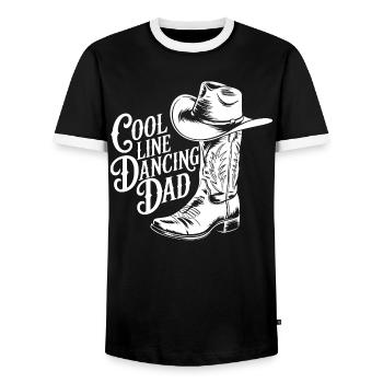 Cool Country Western Line Dancing Dad Design - Männer Kontrast-T-Shirt - Schwarz/Weiß - Vorne - AI Model Female 172 light (172cm) & AI Model Male 178 light (178cm)