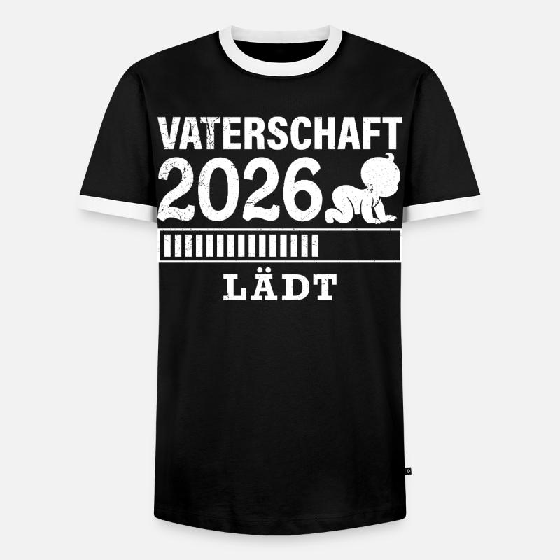 Werdender Papa VATERSCHAFT WIRD GELADEN 2026 - Männer Kontrast-T-Shirt - Schwarz/Weiß