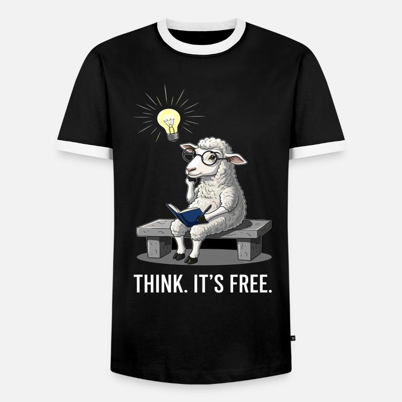 Thinking Sheep - Freedom - Men's Ringer Shirt - black/white