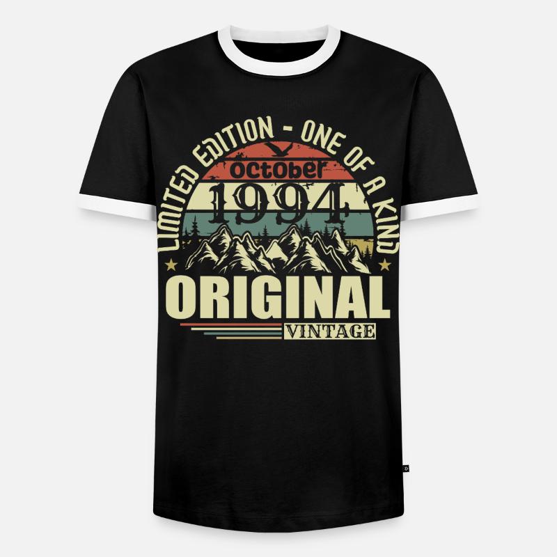 october 1994 - 31st birthday gift october - Men's Ringer Shirt - black/white