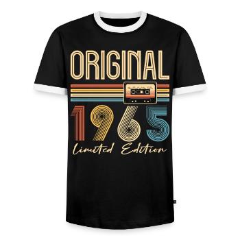 Original 1965 Geburtstag 60 Jahre altes Partygeschenk - Männer Kontrast-T-Shirt - Schwarz/Weiß - Vorne - AI Model Female 172 light (172cm) & AI Model Male 178 light (178cm)
