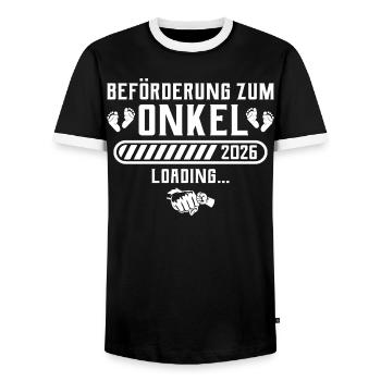 Tonton 2026 annonce sa grossesse - T-shirt contrasté Homme - noir/blanc - Devant - AI Model Female 172 light (172cm) & AI Model Male 178 light (178cm)