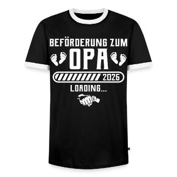Grandpa 2026 pregnancy announce grandfather - Men's Ringer Shirt - black/white - Front - AI Model Female 172 light (172cm) & AI Model Male 178 light (178cm)