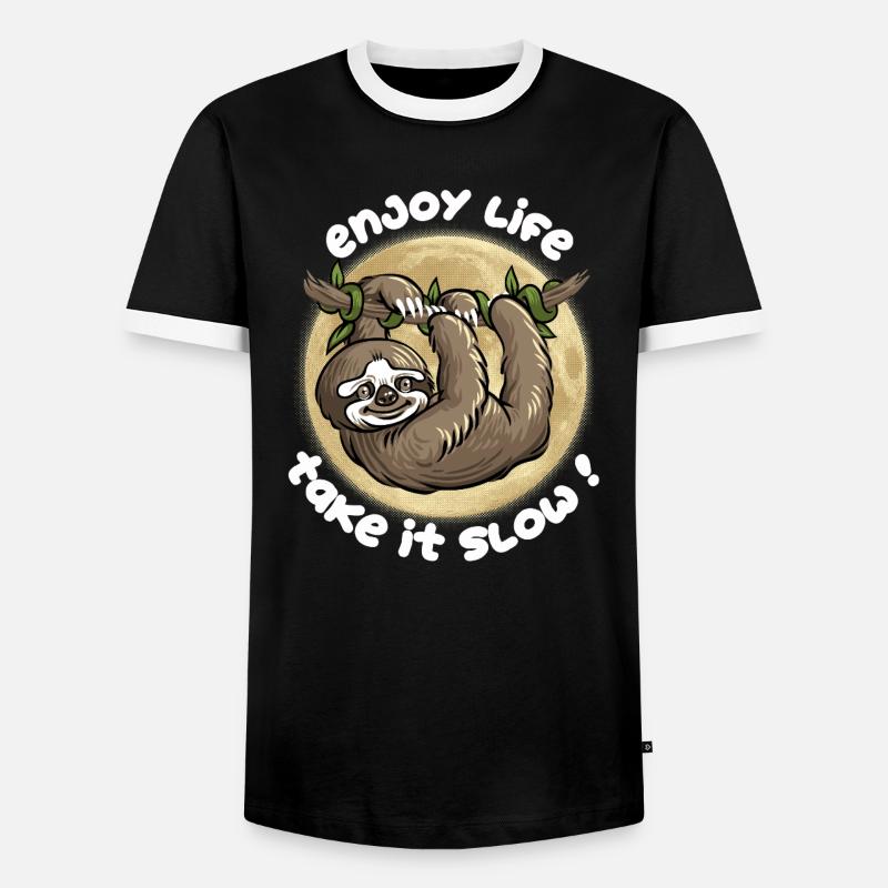 Gehen Sie es langsam an! - Männer Kontrast-T-Shirt - Schwarz/Weiß