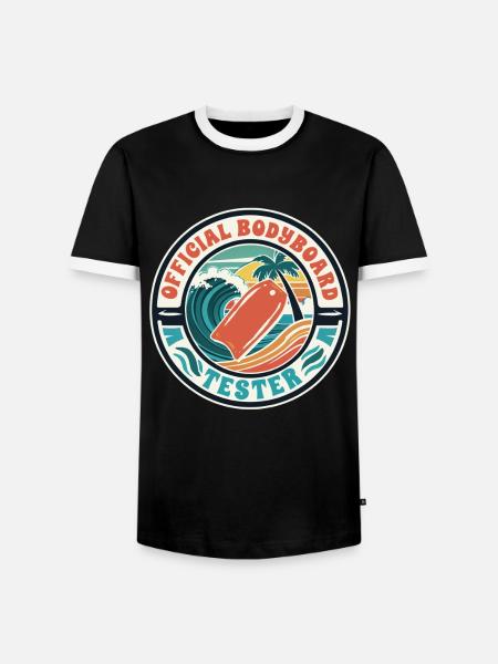 Bodyboarding Bodyboarder Official Bodyboard Tester - Männer Kontrast-T-Shirt - Schwarz/Weiß