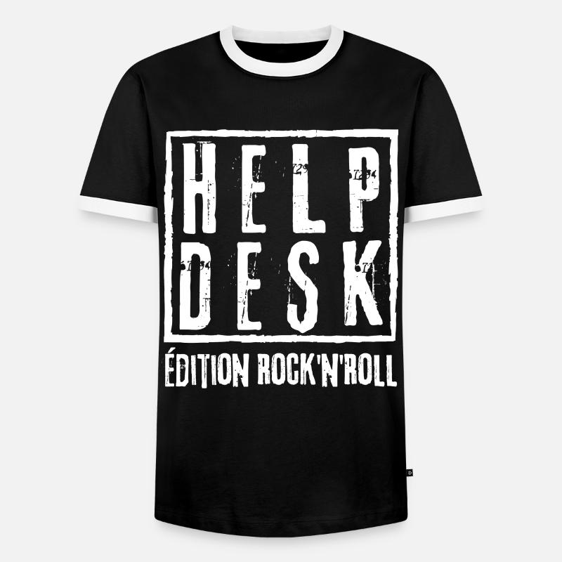HELPDESK Rock N Roll Edition - Männer Kontrast-T-Shirt - Schwarz/Weiß