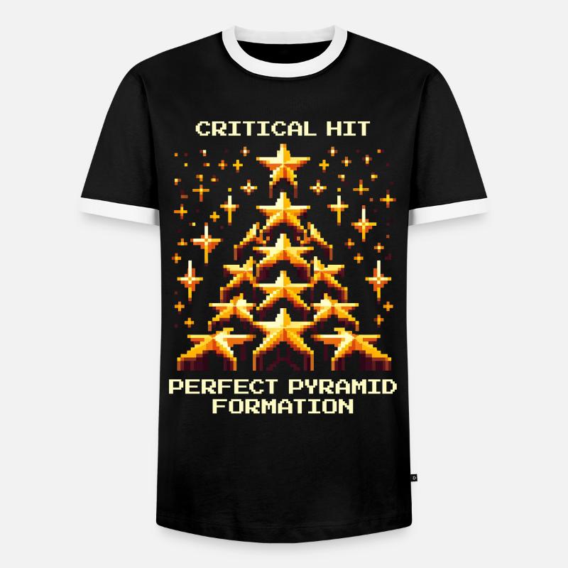 Kritischer Treffer: Top-Pyramide | Cheerleading - Männer Kontrast-T-Shirt - Schwarz/Weiß