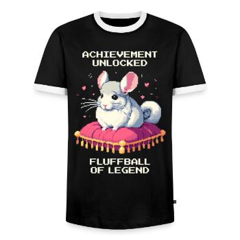 Erfolg: Legenden-Flauschball | Chinchilla - Männer Kontrast-T-Shirt - Schwarz/Weiß - Vorne - AI Model Female 172 light (172cm) & AI Model Male 178 light (178cm)