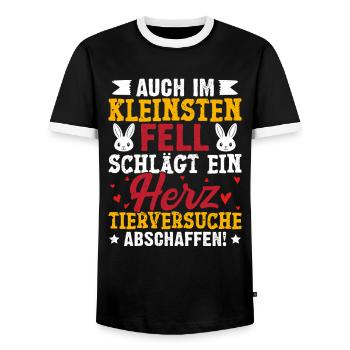 Bien-être animal MÊME DANS LA PLUS PETITE PEAU BAT UN CŒUR - T-shirt contrasté Homme - noir/blanc - Devant - AI Model Female 172 light (172cm) & AI Model Male 178 light (178cm)