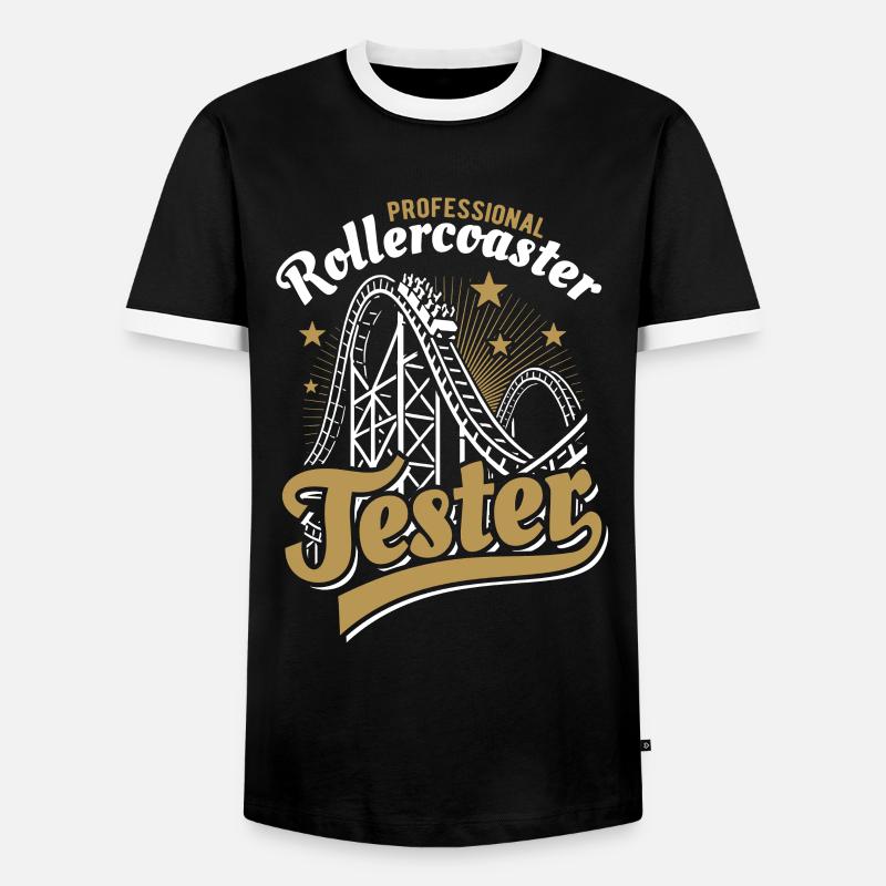Professional roller coaster tester - Men's Ringer Shirt - black/white