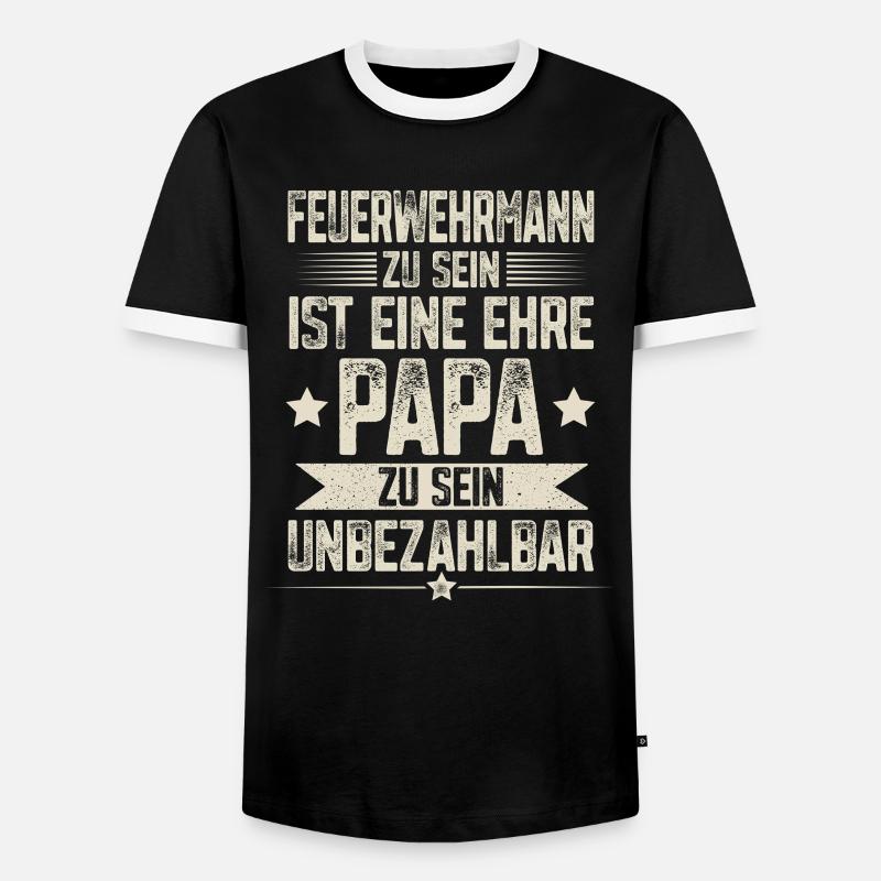 Firefighter Dad - Men's Ringer Shirt - black/white