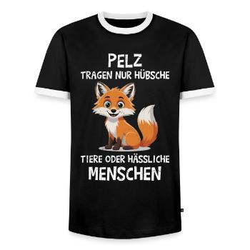 Bien-être animal FOURRURE NE PORTER QUE DE JOLIS ANIMAUX Drôle - T-shirt contrasté Homme - noir/blanc - Devant - AI Model Female 172 light (172cm) & AI Model Male 178 light (178cm)