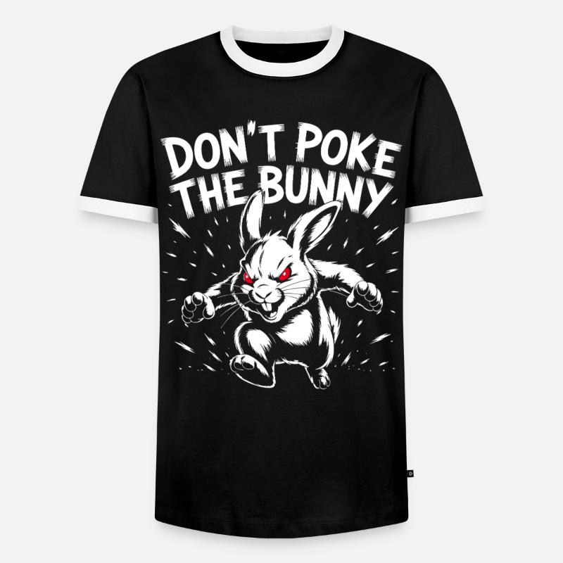 Wütender Hasen-Print mit Kampfgeist - Männer Kontrast-T-Shirt - Schwarz/Weiß