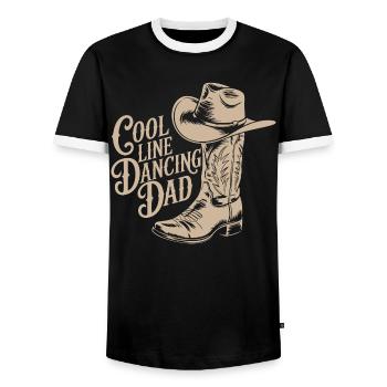 Conception de motif de cow-boy western - T-shirt contrasté Homme - noir/blanc - Devant - AI Model Female 172 light (172cm) & AI Model Male 178 light (178cm)