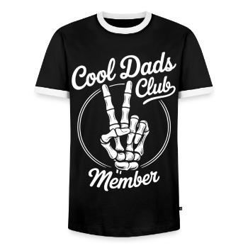 Cool Dads Club Skeleton Hand Design - T-shirt contrasté Homme - noir/blanc - Devant - AI Model Female 172 light (172cm) & AI Model Male 178 light (178cm)