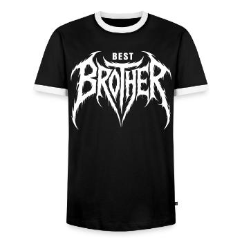 Meilleur Frère, Idéal Cadeau Idée Anniversaire - T-shirt contrasté Homme - noir/blanc - Devant - AI Model Female 172 light (172cm) & AI Model Male 178 light (178cm)