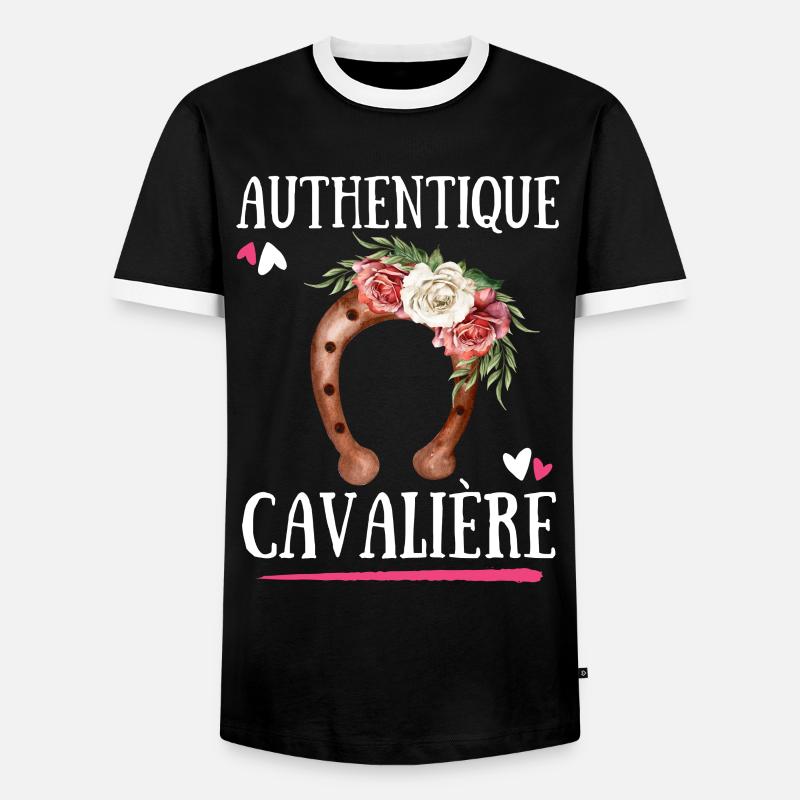 Authentischer Cavaliere - Männer Kontrast-T-Shirt - Schwarz/Weiß