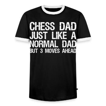 Chess Dad Just Like A Normal Dad But 3 Moves Ahead - Men's Ringer Shirt - black/white - Front - AI Model Female 172 light (172cm) & AI Model Male 178 light (178cm)