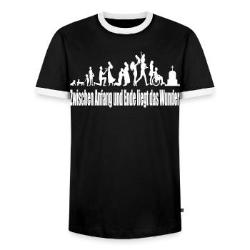 Diversity of Community Lives - Men's Ringer Shirt - black/white - Front - AI Model Female 172 light (172cm) & AI Model Male 178 light (178cm)